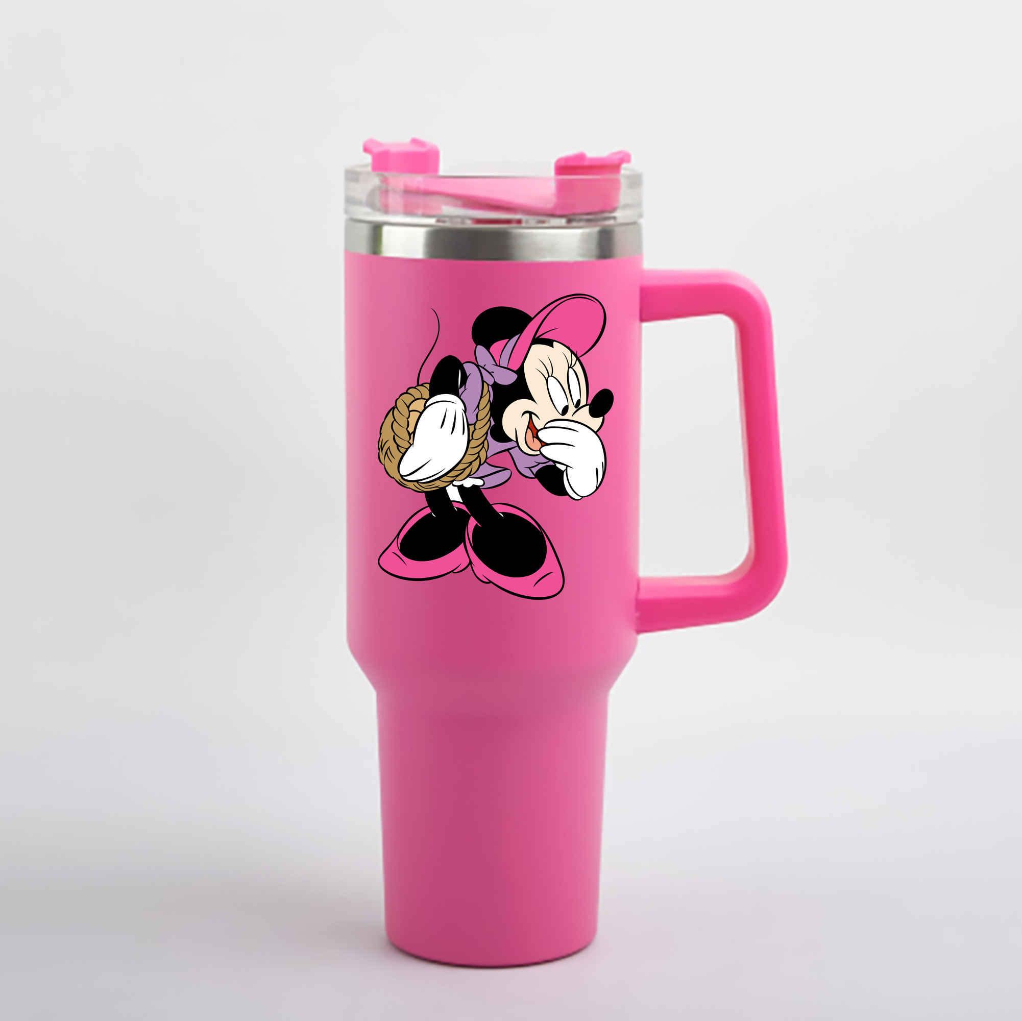 （画像用） ミッキーマウス Mickey Mouse 1200mL車用タンブラー - クリスタルステッカー（プラスチックストロー付き）